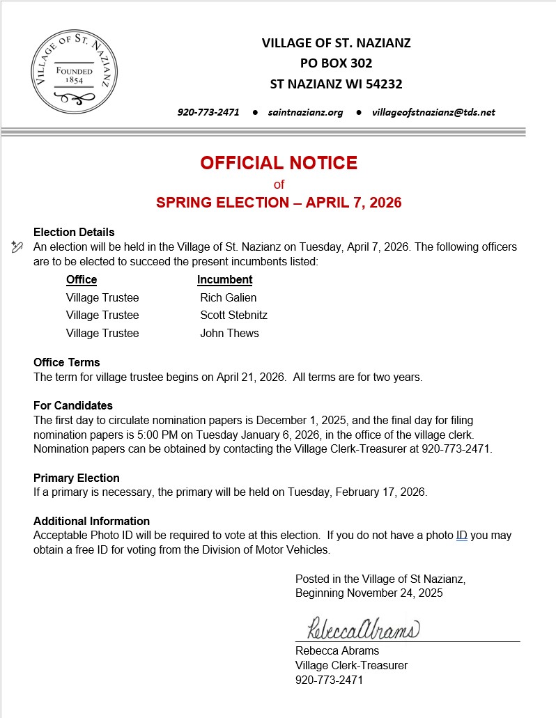 2025 Nomination Notice - Type A