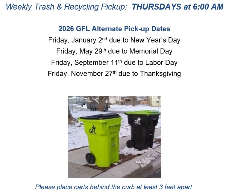 2026 Garbage & Recycling Schedule